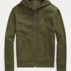 Polo Ralph Lauren Men's L Double Knit Full Zip Hoodie Olive Green